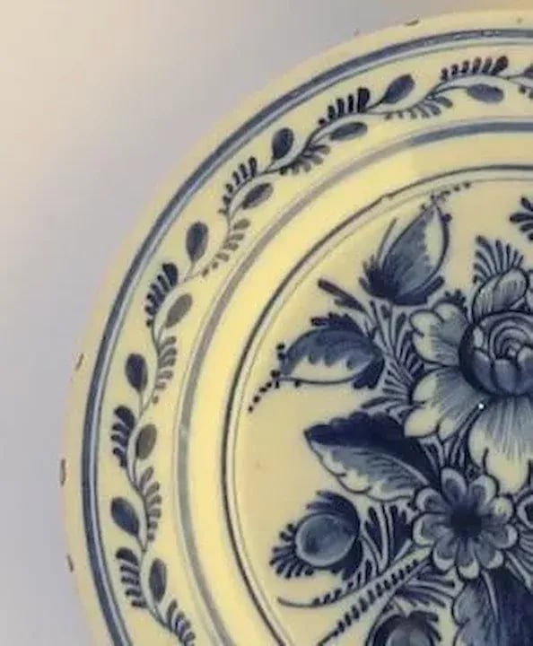 19th Century Blue & White Delft Faience Plates Pottery - Set of 3 - 3