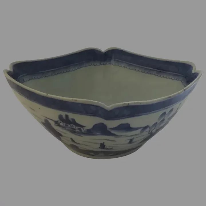 Chinese Export Blue and White Canton Bowl - 13