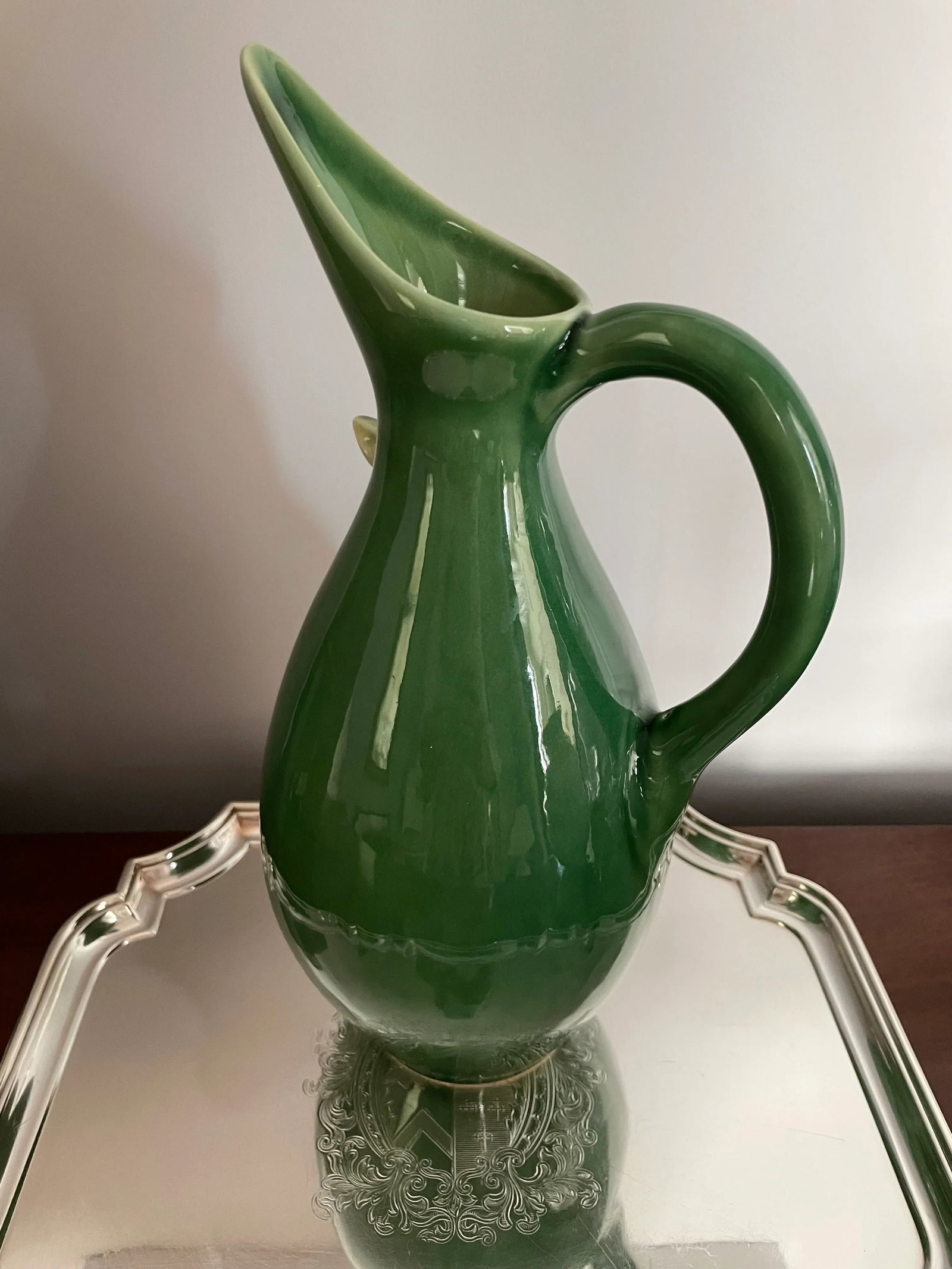 Vintage Bordallo Pinneiro Majolica Pitcher With Lizard - 3