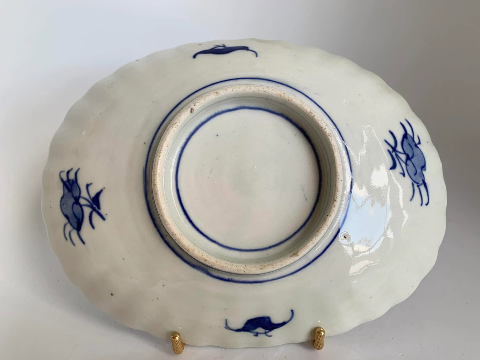 Antique Mid 19th Early Meiji Period Japanese Imari Oval Dish Charger Scalloped Rim - 8