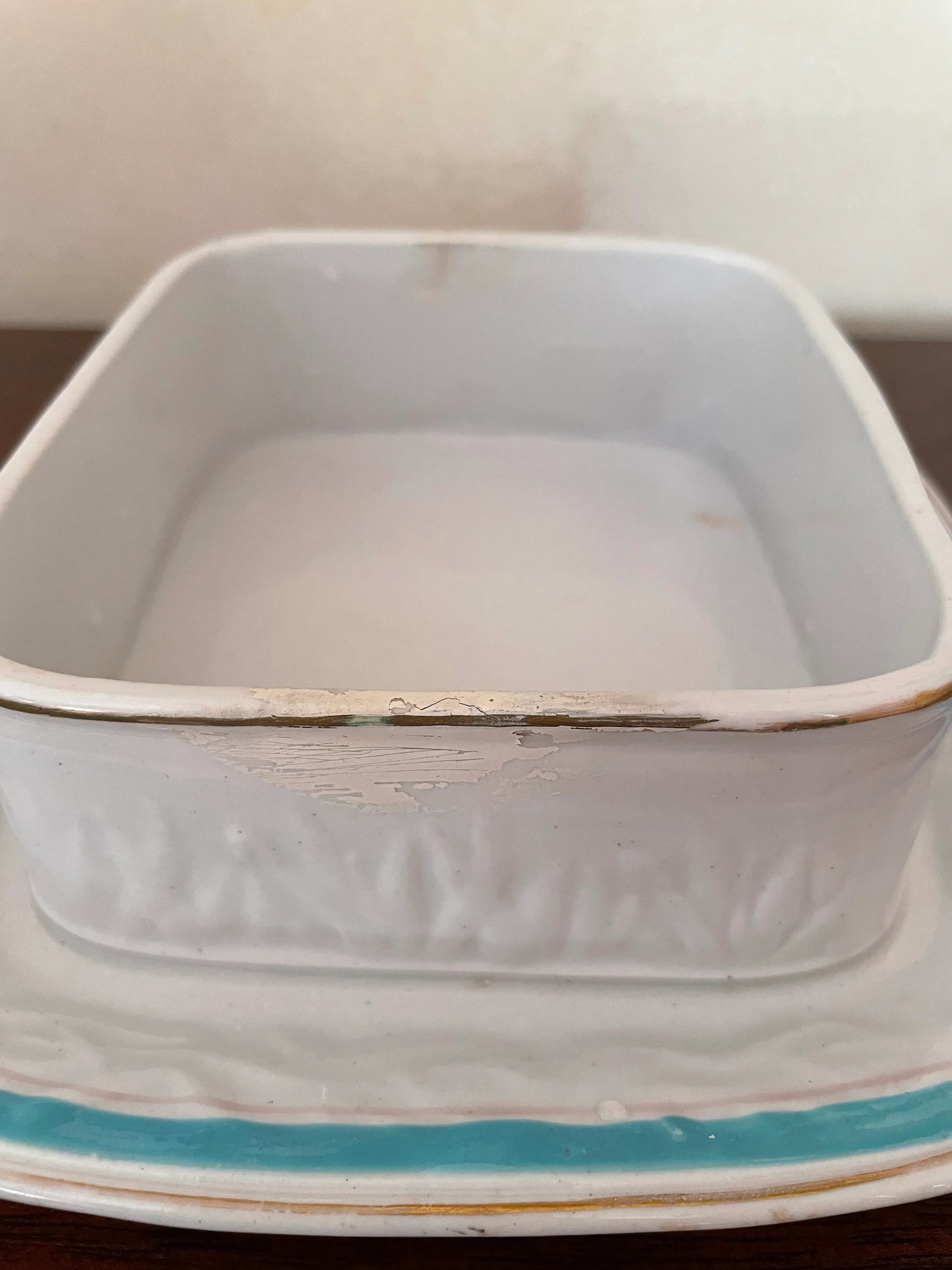 Antique Late 19th Century French Porcelain Sardine Box on Tray - 6