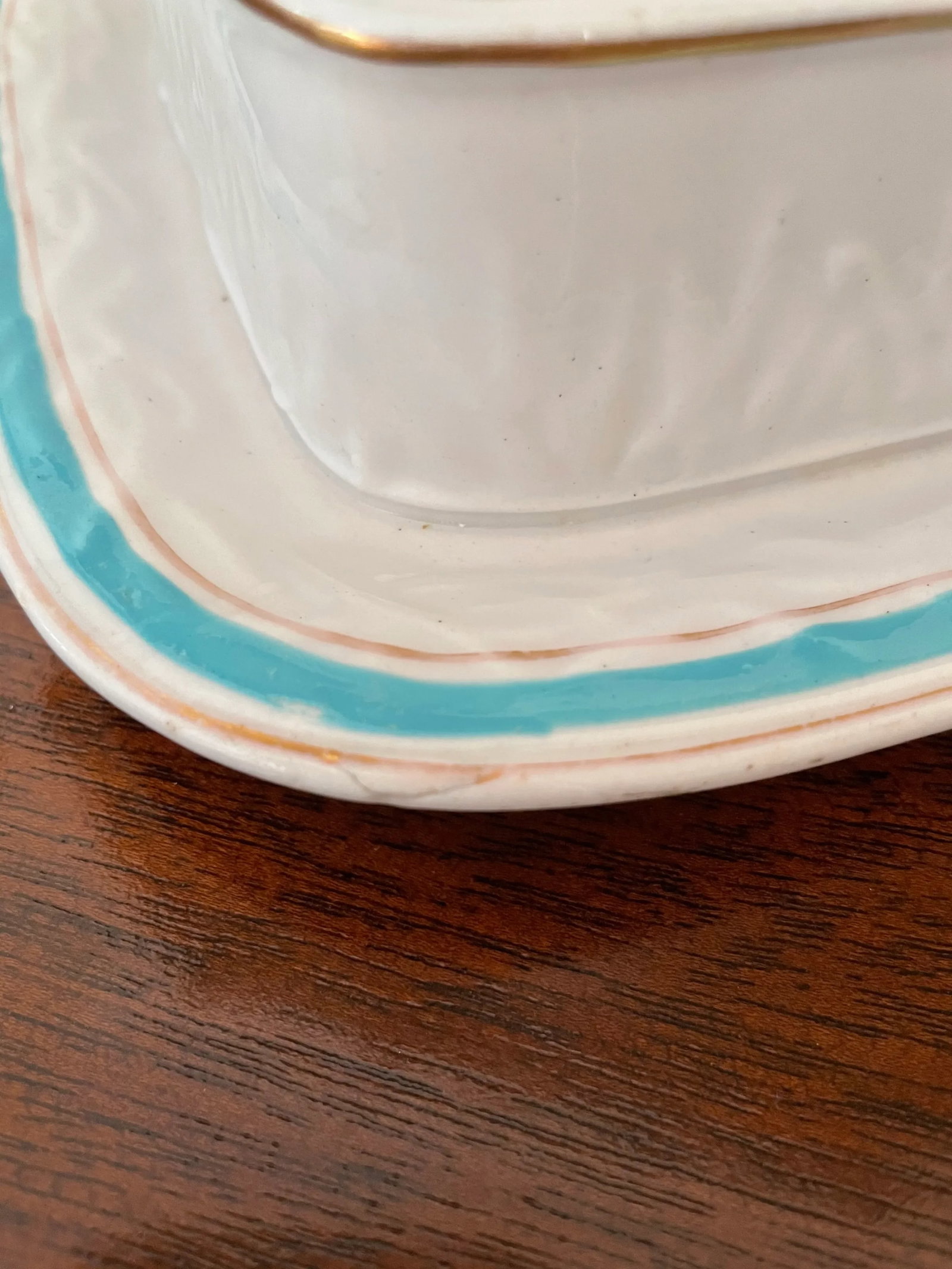 Antique Late 19th Century French Porcelain Sardine Box on Tray - 9
