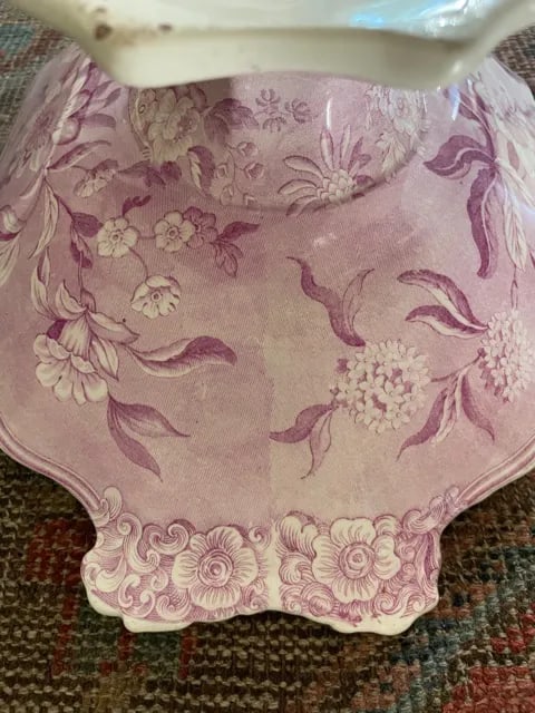 Antique English Purple Pink Compote Dish - 5