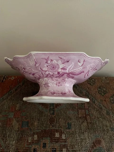 Antique English Purple Pink Compote Dish - 7