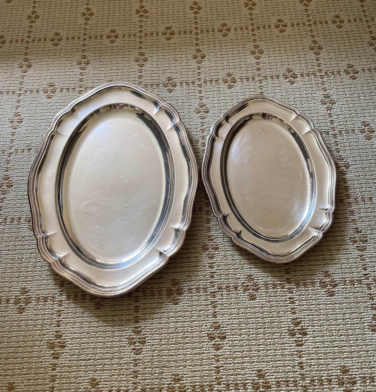 Vintage Sheffield Silverplate Platters- Set of 2 - 2