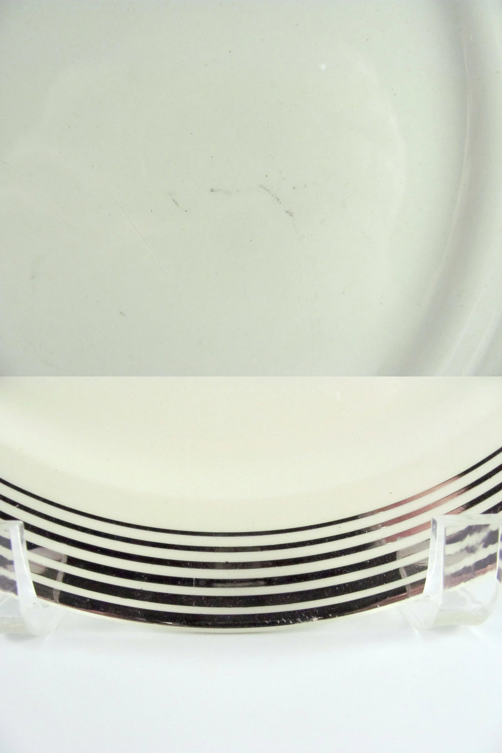 1940s Art Deco Platinum Bands Service for 4 Dinnerware Set - 28 Piece - 6