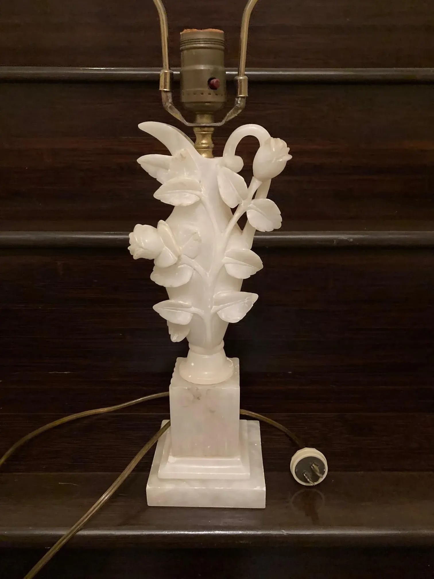 Vintage Early 1900's Marble Table / Bedroom Lamp - 2