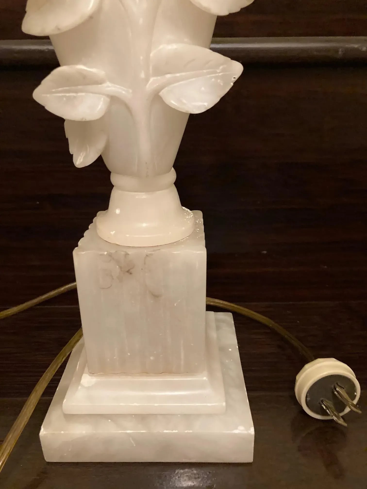 Vintage Early 1900's Marble Table / Bedroom Lamp - 4