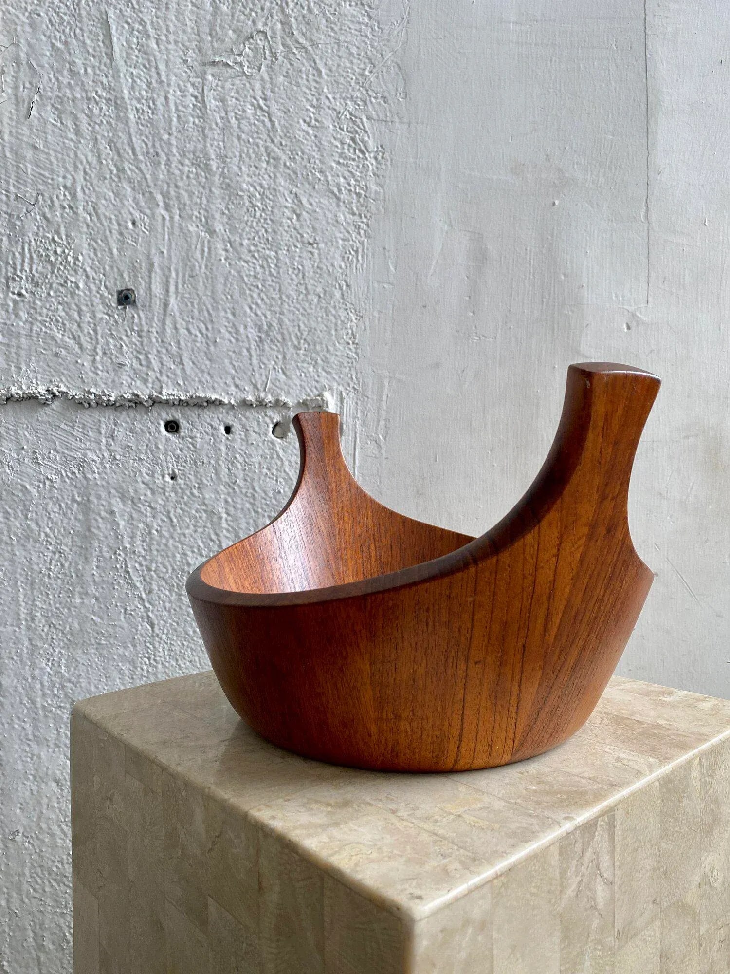 Circa 1950s Dansk Denmark Ihq Staved Teak Viking Serving Bowl by Jens Quistgaard - 3