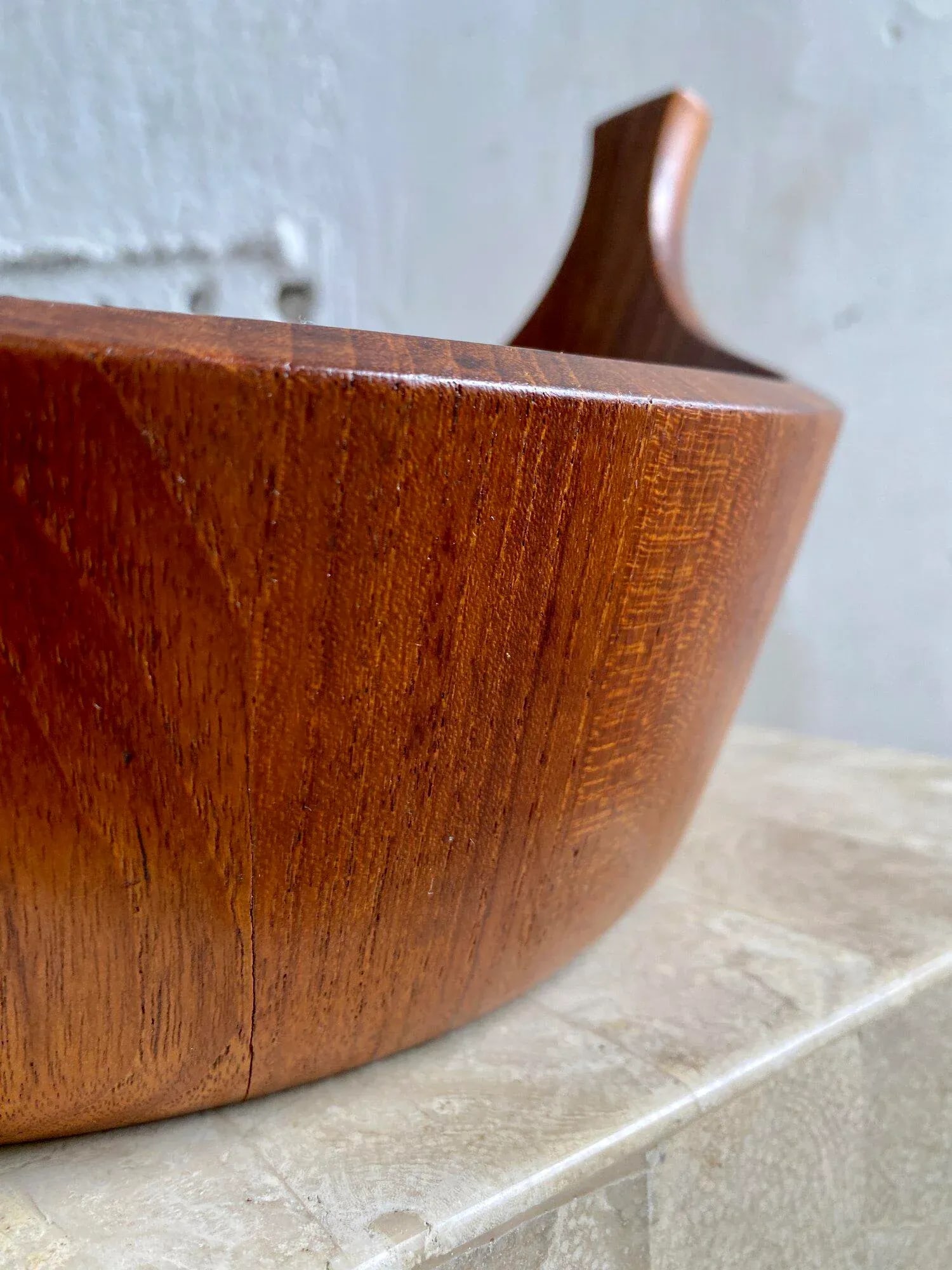 Circa 1950s Dansk Denmark Ihq Staved Teak Viking Serving Bowl by Jens Quistgaard - 4