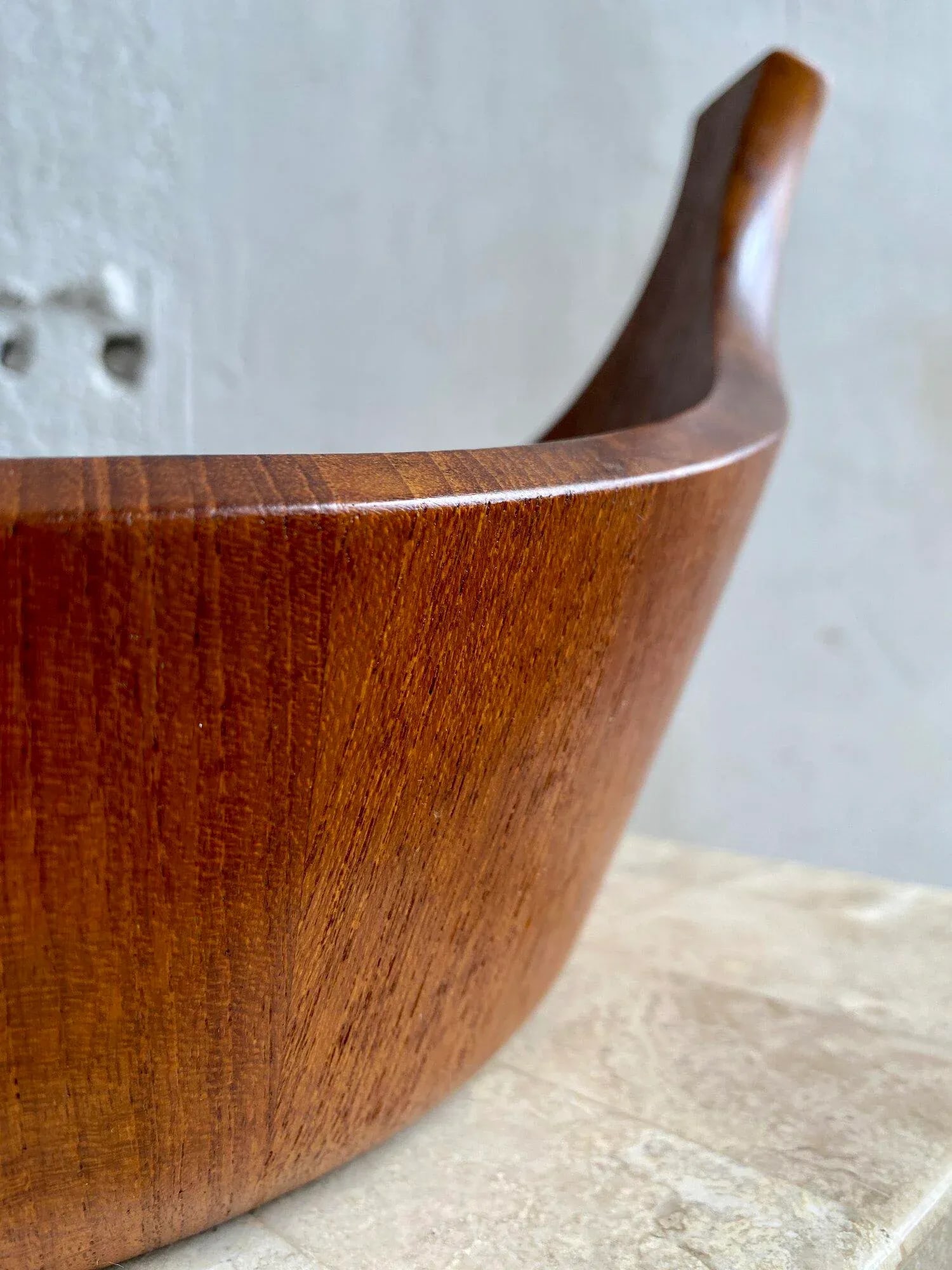 Circa 1950s Dansk Denmark Ihq Staved Teak Viking Serving Bowl by Jens Quistgaard - 5