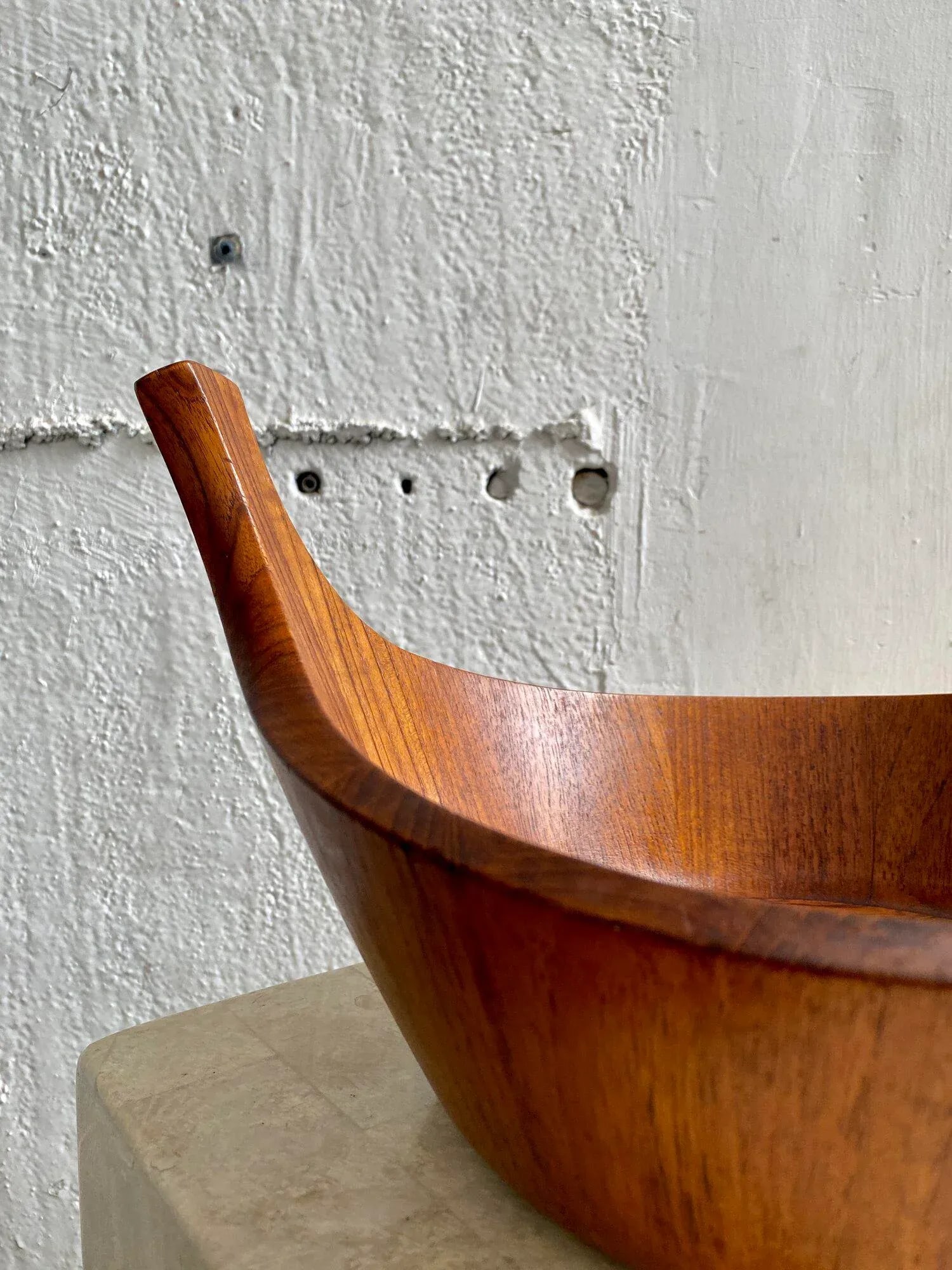 Circa 1950s Dansk Denmark Ihq Staved Teak Viking Serving Bowl by Jens Quistgaard - 6