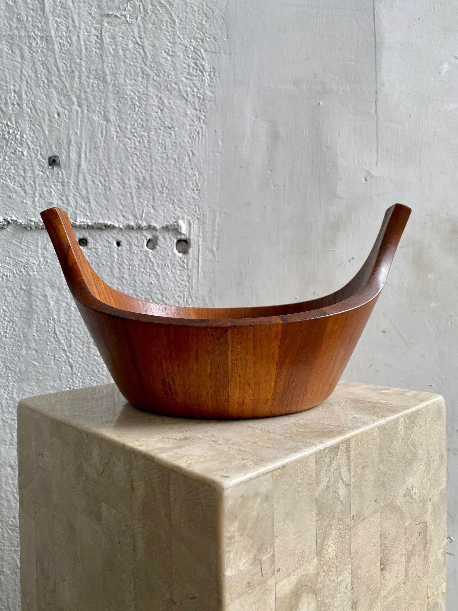 Circa 1950s Dansk Denmark Ihq Staved Teak Viking Serving Bowl by Jens Quistgaard - 8