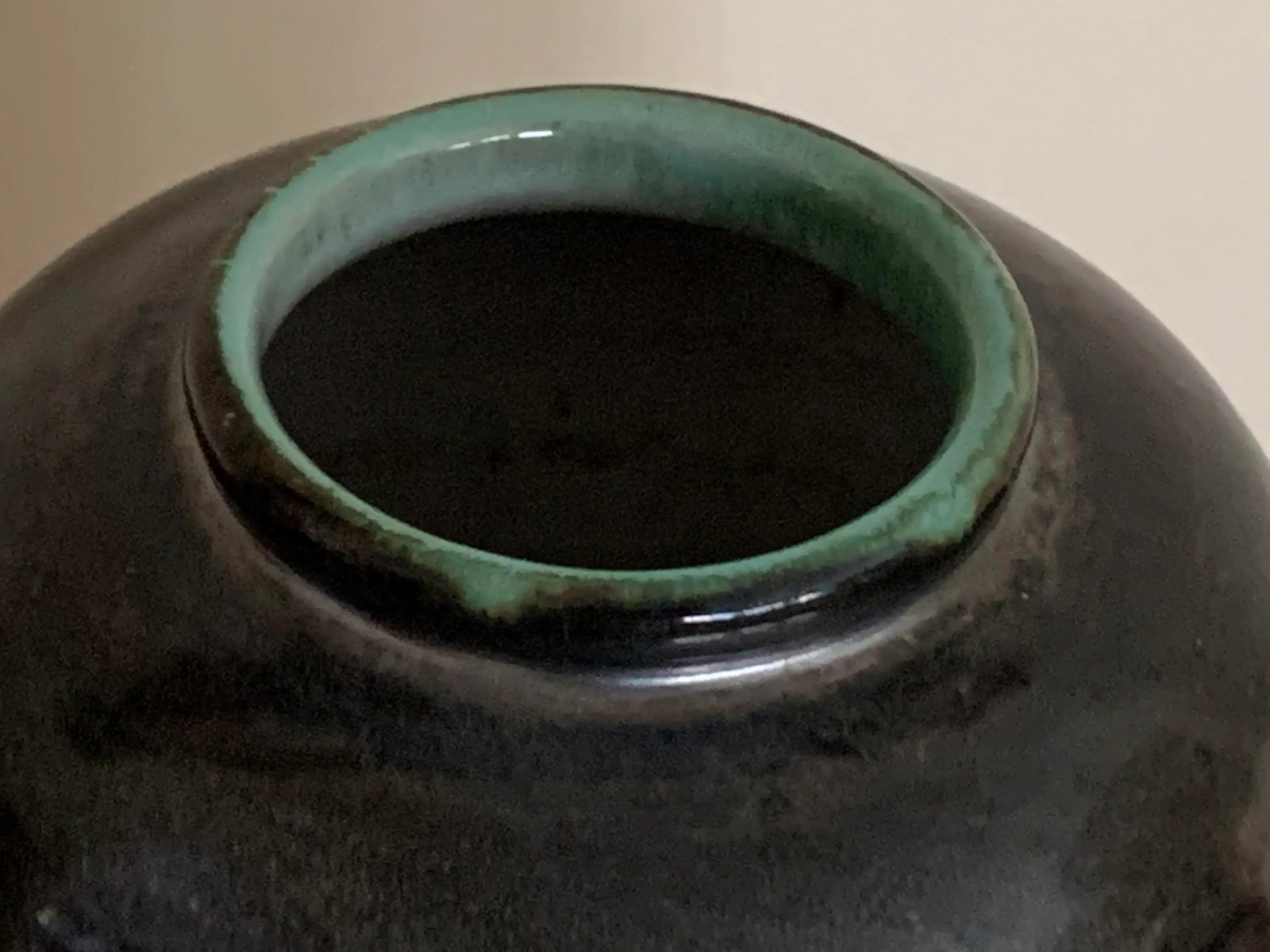 French Mid-Century Modern Black and Turquoise Vase - 3