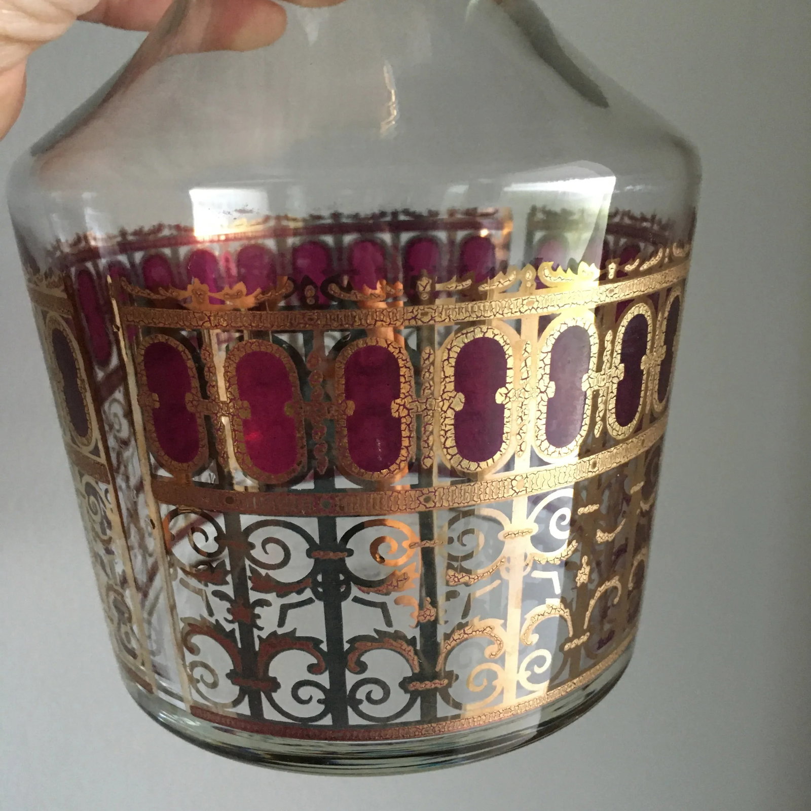 Vintage Culver Wine Glasses & Decanter With Holder- 7 Pieces - 4