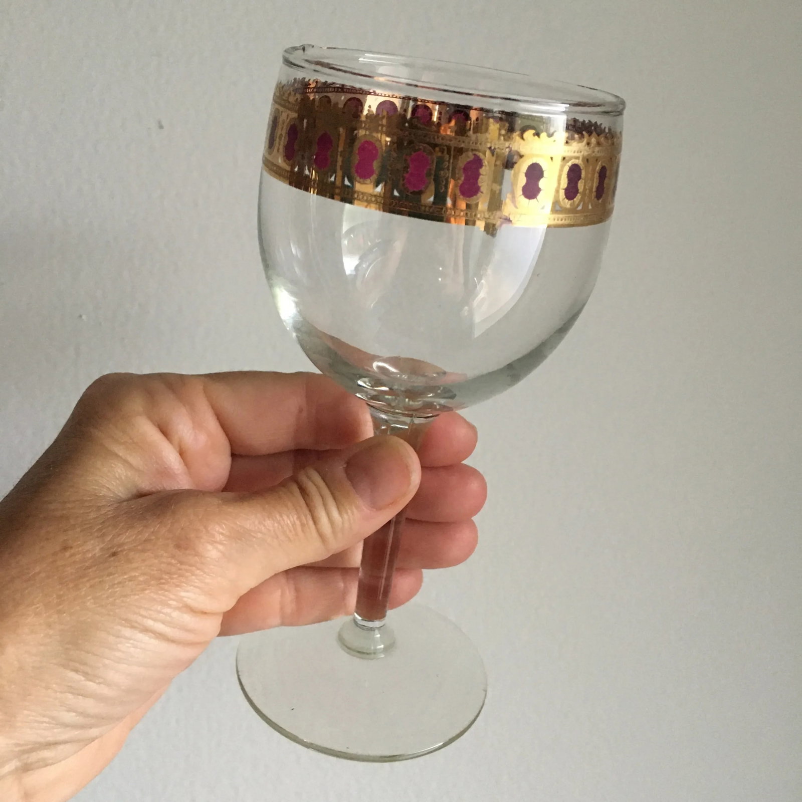 Vintage Culver Wine Glasses & Decanter With Holder- 7 Pieces - 6