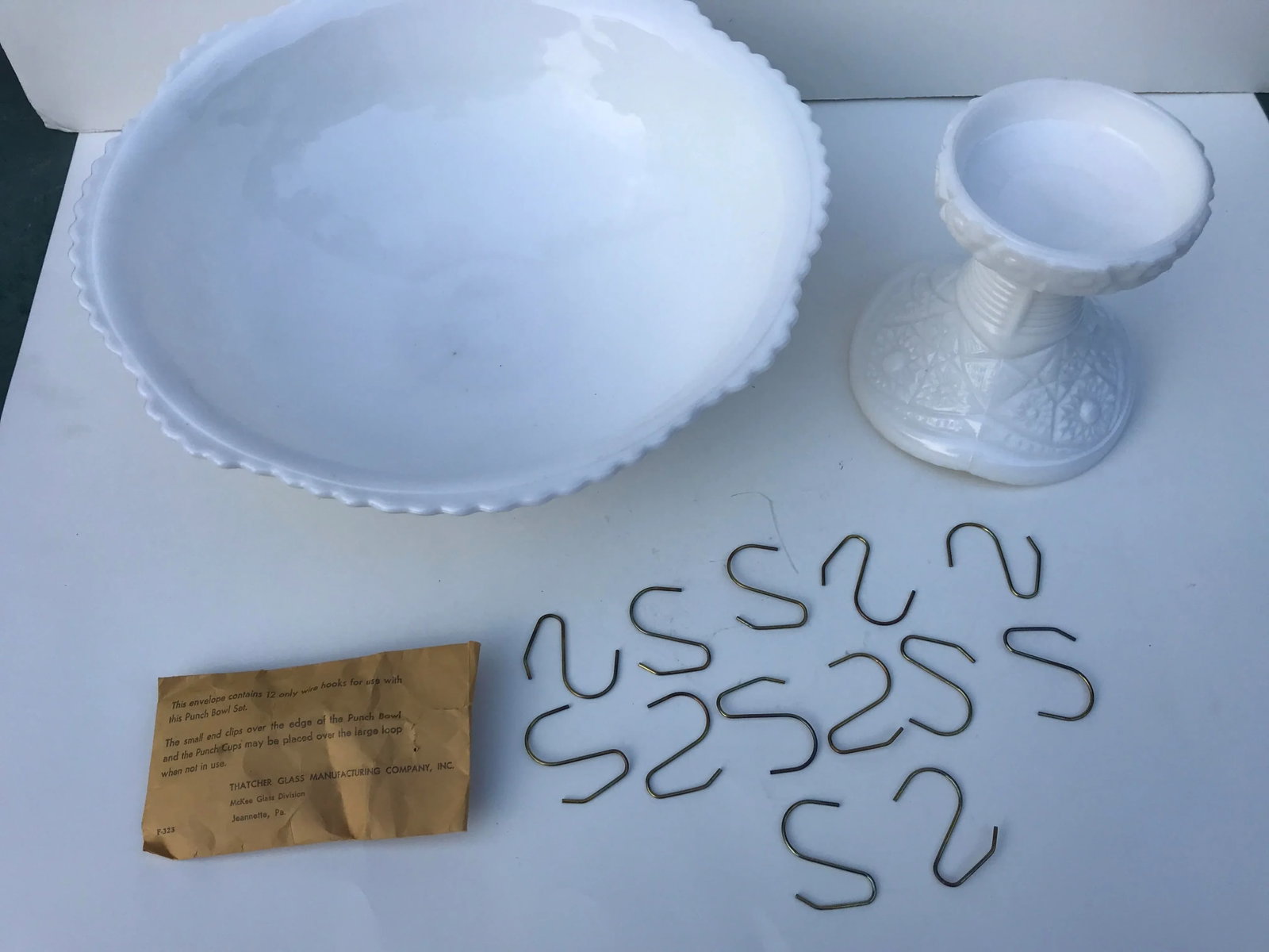 1930s Westmoreland McKee Milk Glass Punch Bowl Set- 25 Pieces - 6