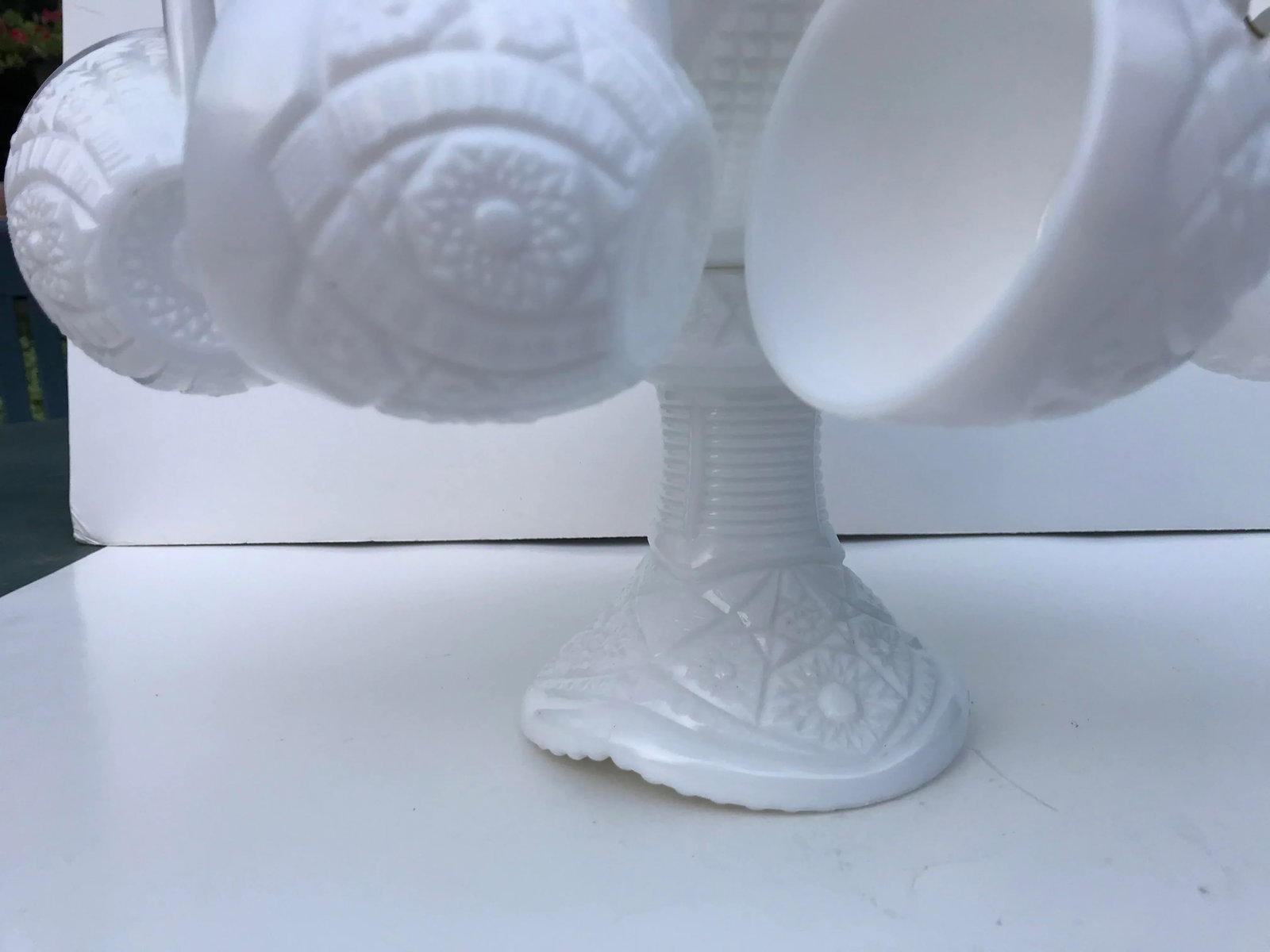 1930s Westmoreland McKee Milk Glass Punch Bowl Set- 25 Pieces - 7
