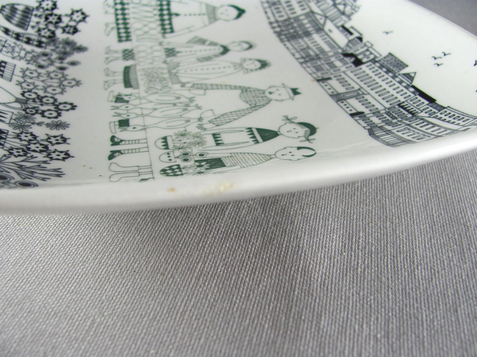 1960s Raija Uosikkinen for Arabia of Finland Kauppatori Appetizer Wall Plate Dish - Set of 4 - 5