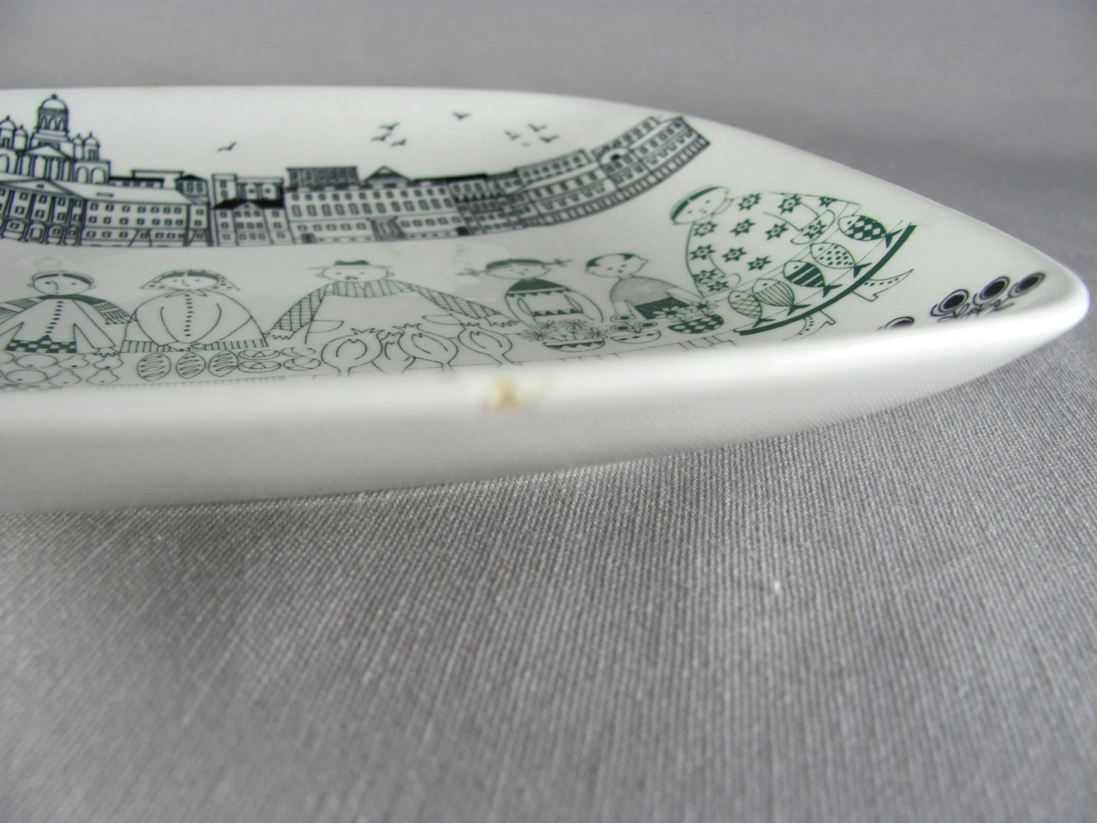 1960s Raija Uosikkinen for Arabia of Finland Kauppatori Appetizer Wall Plate Dish - Set of 4 - 7