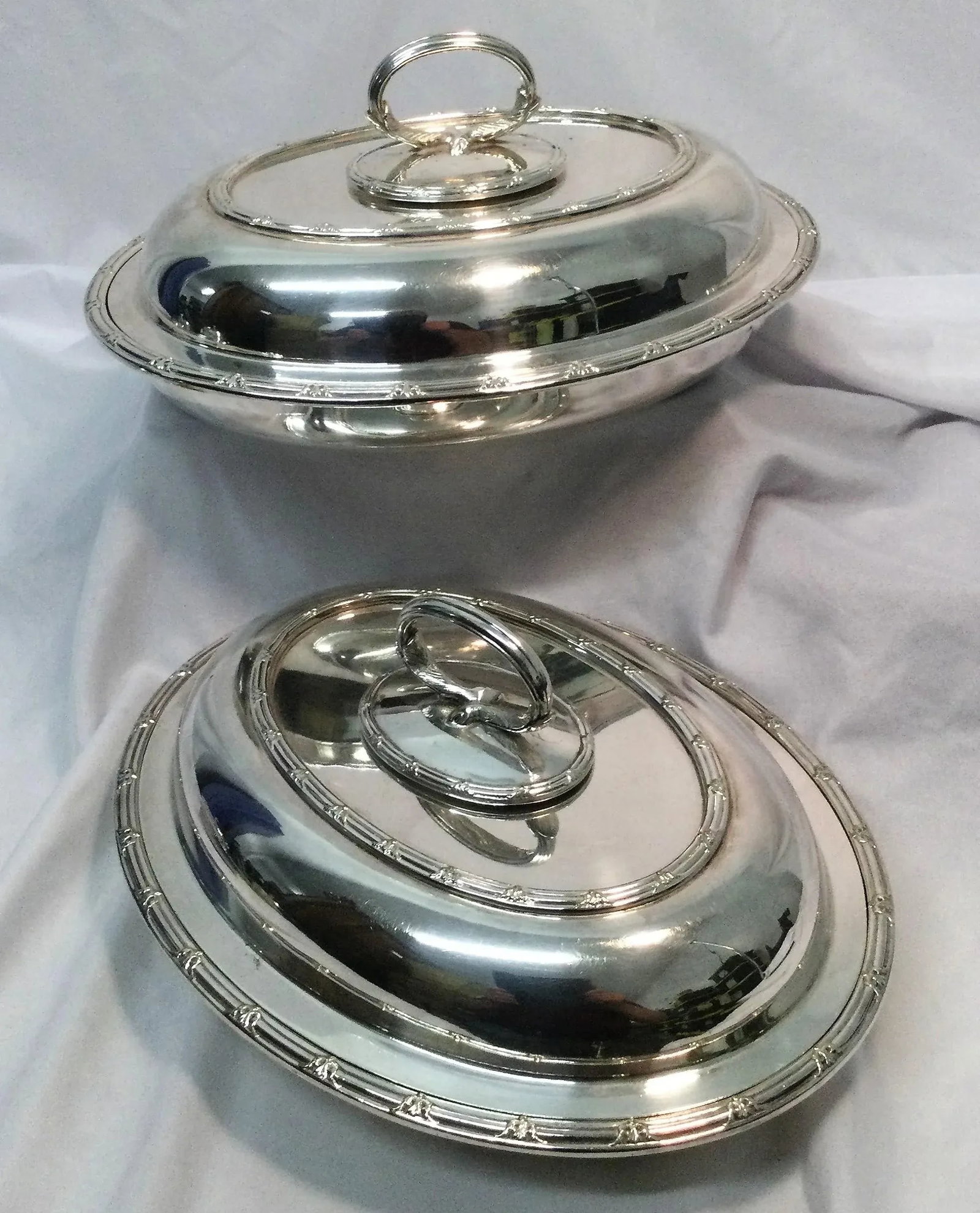 Antique Set of Mappin & Webb Oval Covered Vegetable Dishes Made in England - 6
