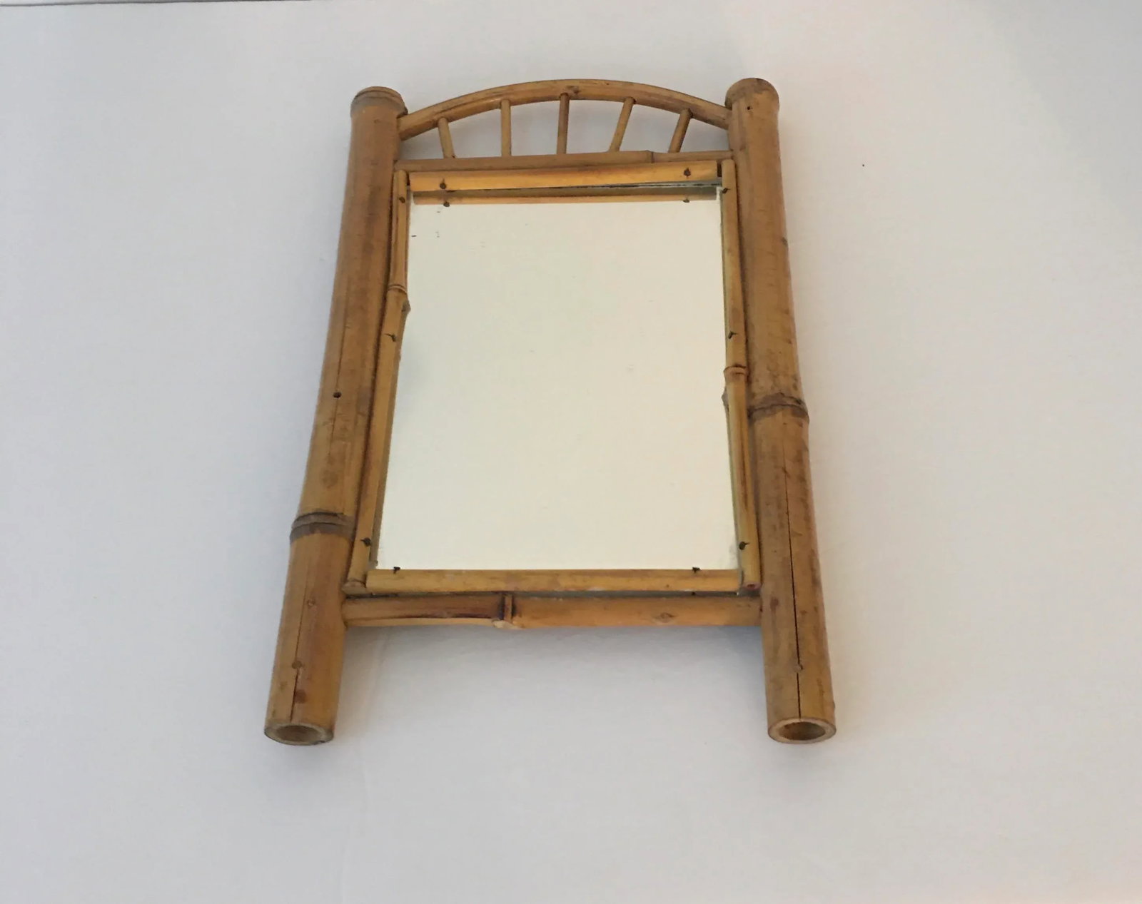 Vintage 1970's Bamboo Wall Mirror - 3