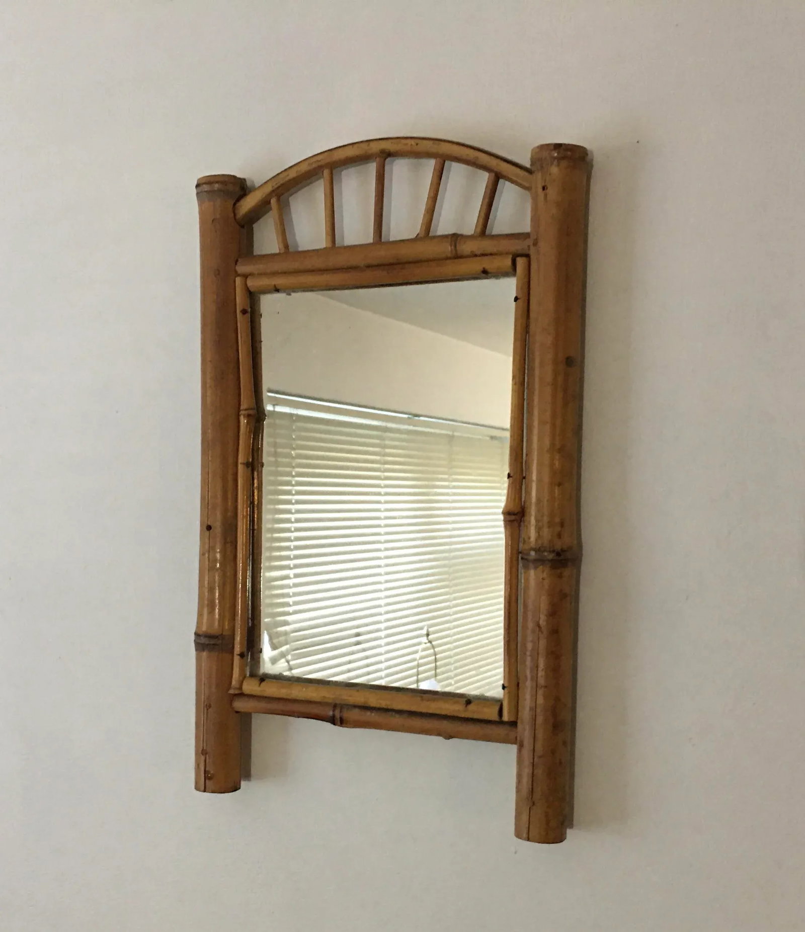 Vintage 1970's Bamboo Wall Mirror - 5