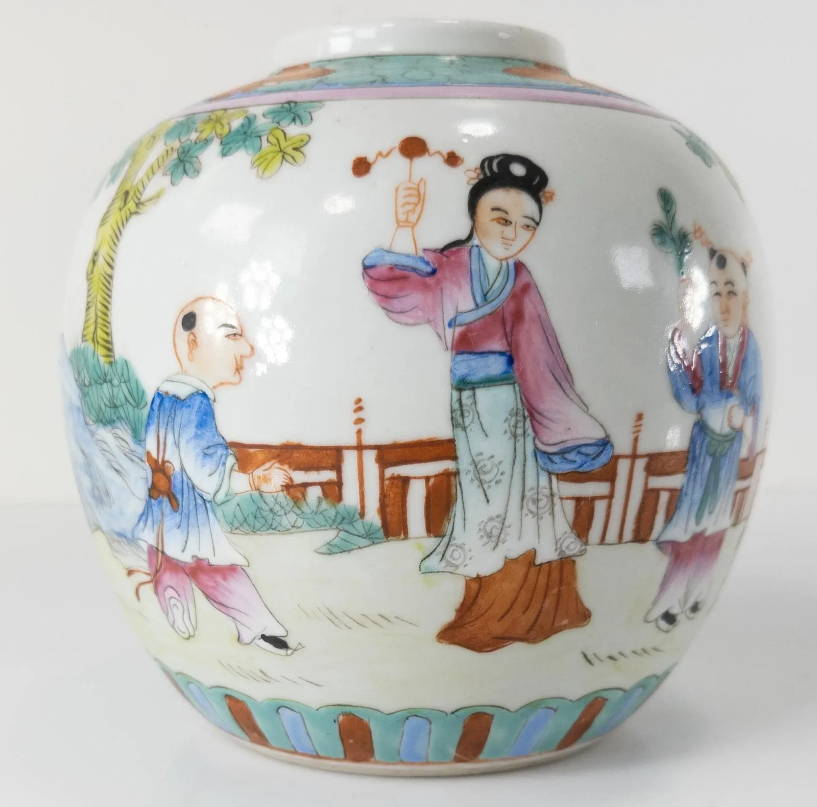Chinese Chinoiserie Famille Rose Ginger Jar - 2