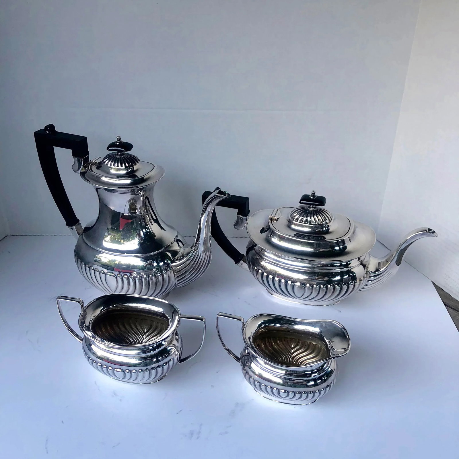 Antique Sheffield Silverplate Tea Set- 4 Pieces - 12