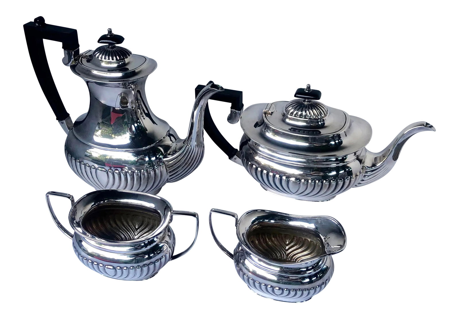 Antique Sheffield Silverplate Tea Set- 4 Pieces (1 of 12)