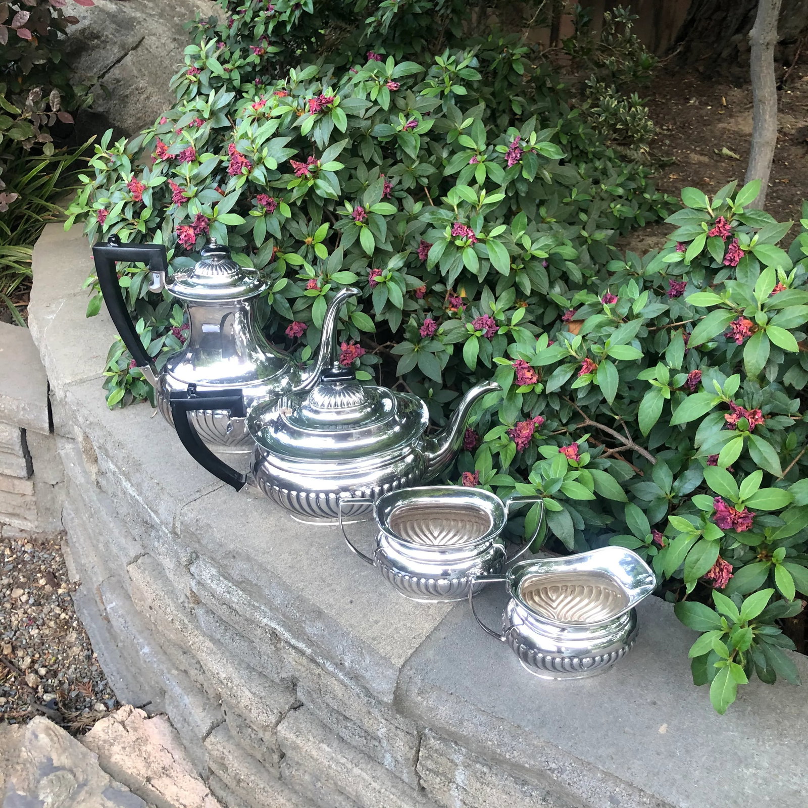 Antique Sheffield Silverplate Tea Set- 4 Pieces - 9