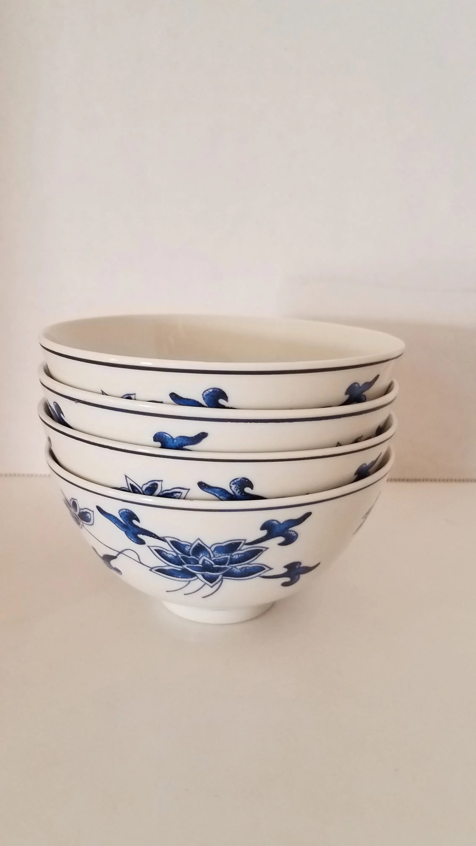 Vintage Great China Zhongdu Jingdez Porcelain Rice Bowls- Set of 4 - 7