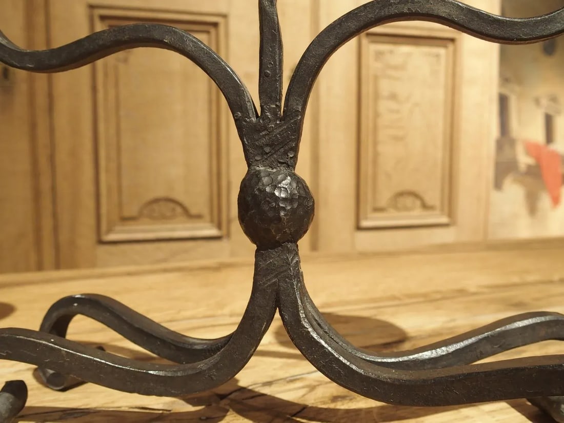 Pair of Early 1900s Forged Iron Candleholders From France - 11