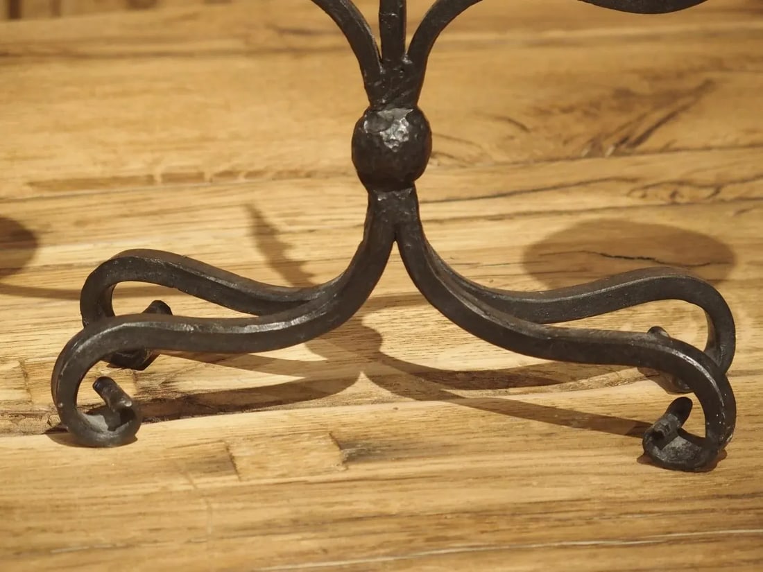 Pair of Early 1900s Forged Iron Candleholders From France - 5