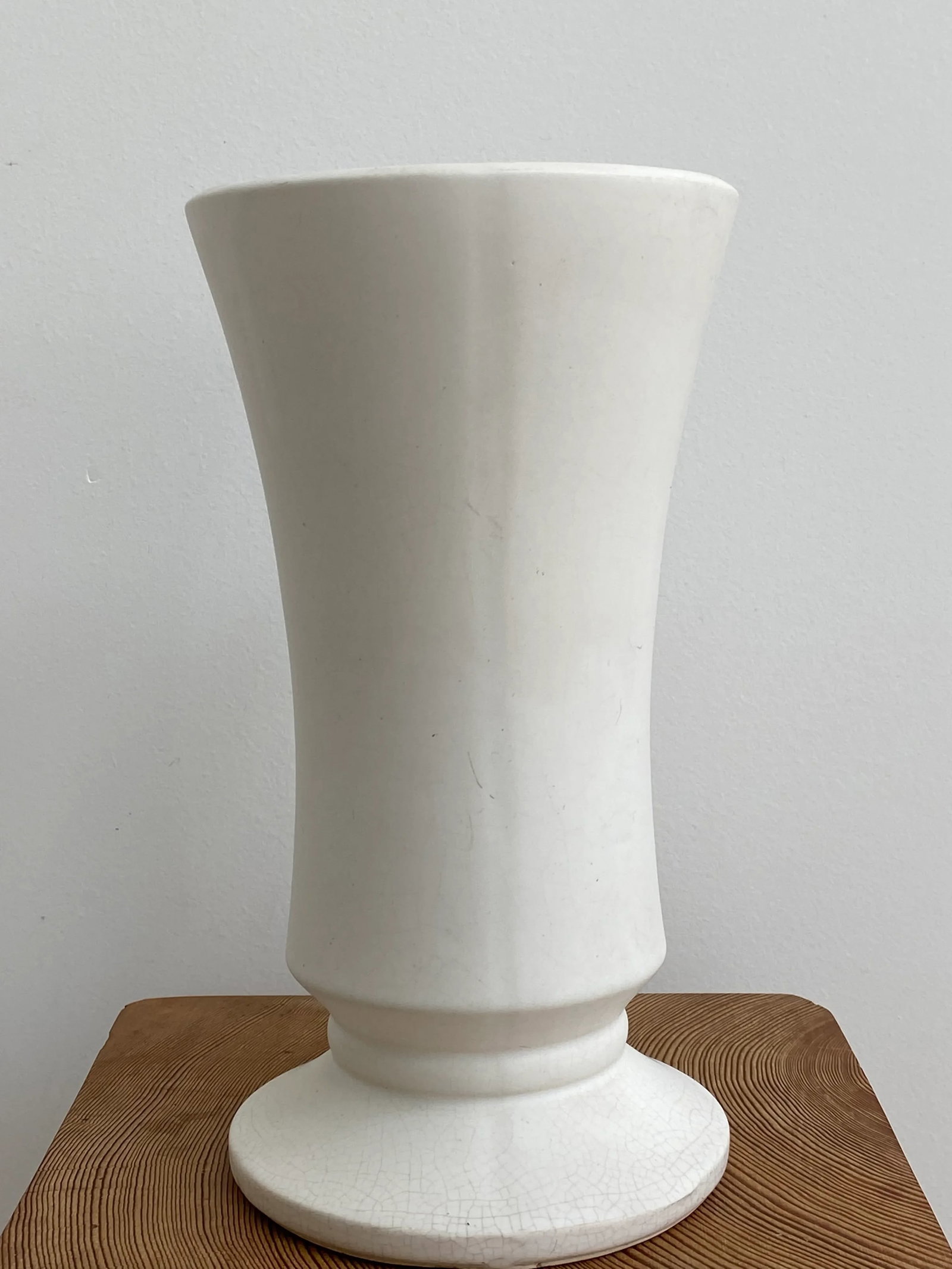 1940's Modern Matte White Ceramic Vase - 13