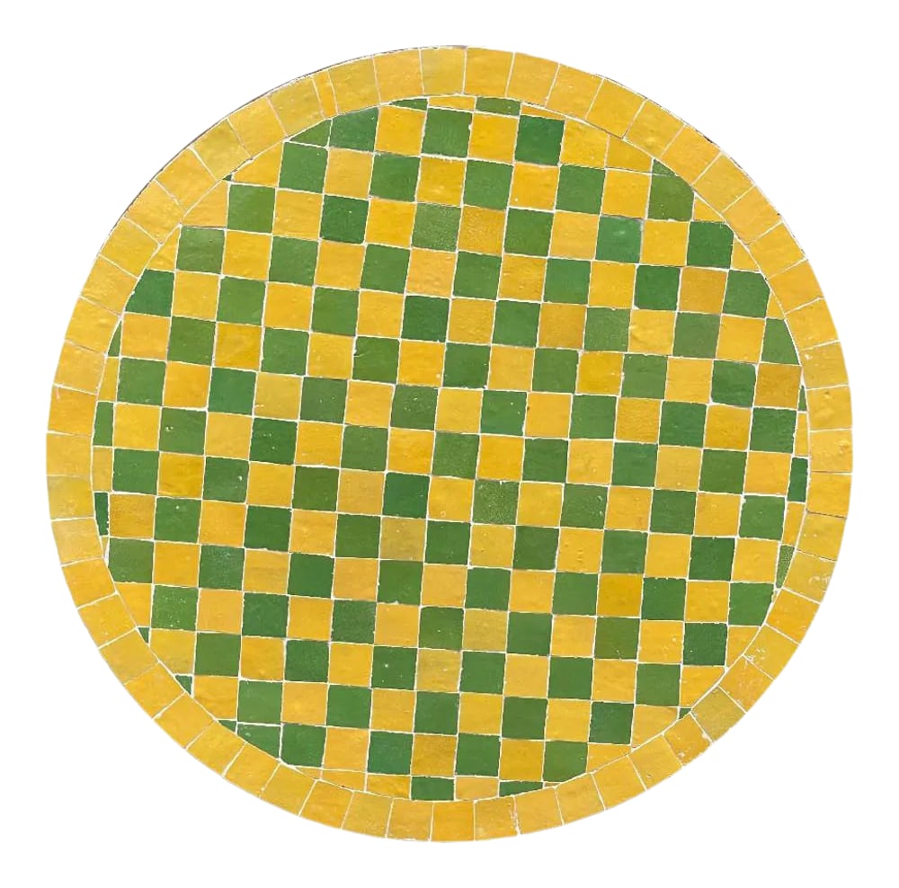 Moroccan Ceramic Tile Round Table Top: Moroccans have been designing these tile tops for centuries and they never fail to be a staple in the design world. Moroccans don't have access to a vast quantity of quality raw materials like other