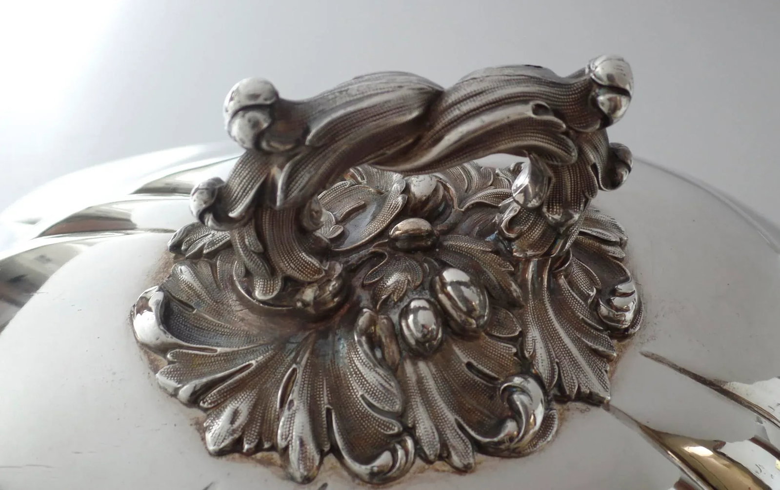 1830 English Sheffield Silver Meat Game Dome Armorial "Andros" - 3