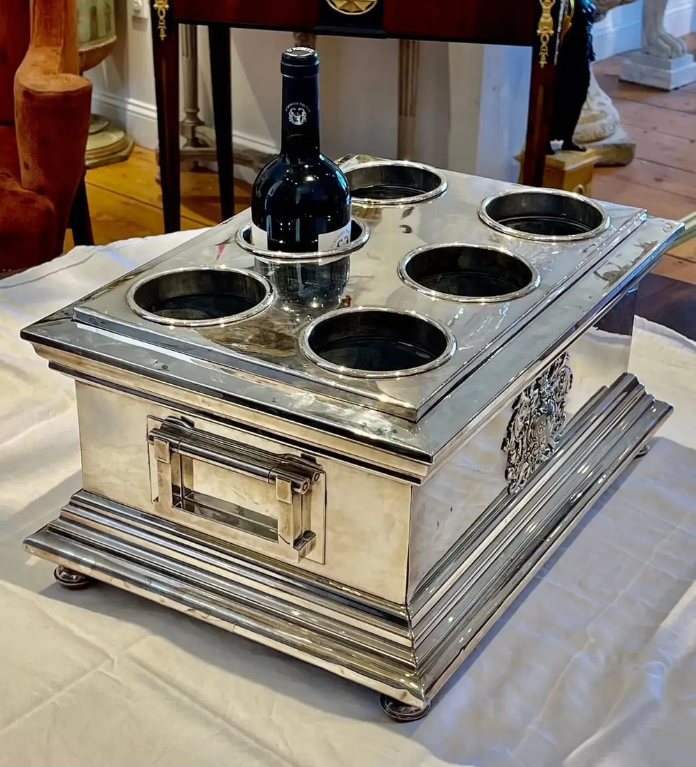 Early 19th Century Sheffield Silver Armorial Wine Cooler - 4
