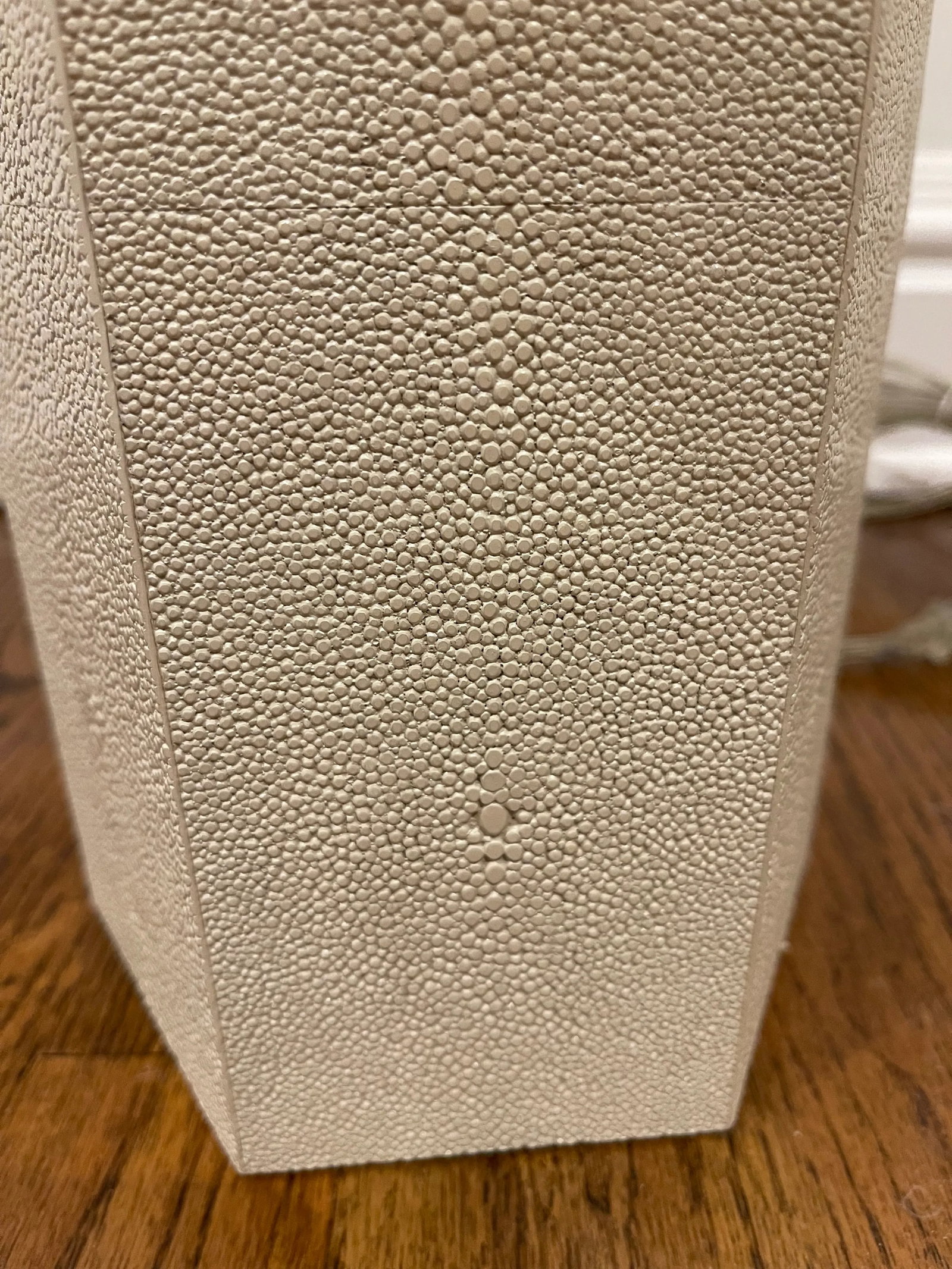 Oyster Grey Hexagonal Faux Shagreen Table Lamps - a Pair - 3