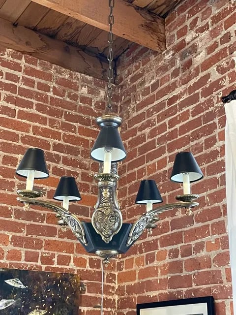 Vintage 1920s Art Deco French Chandelier - 4