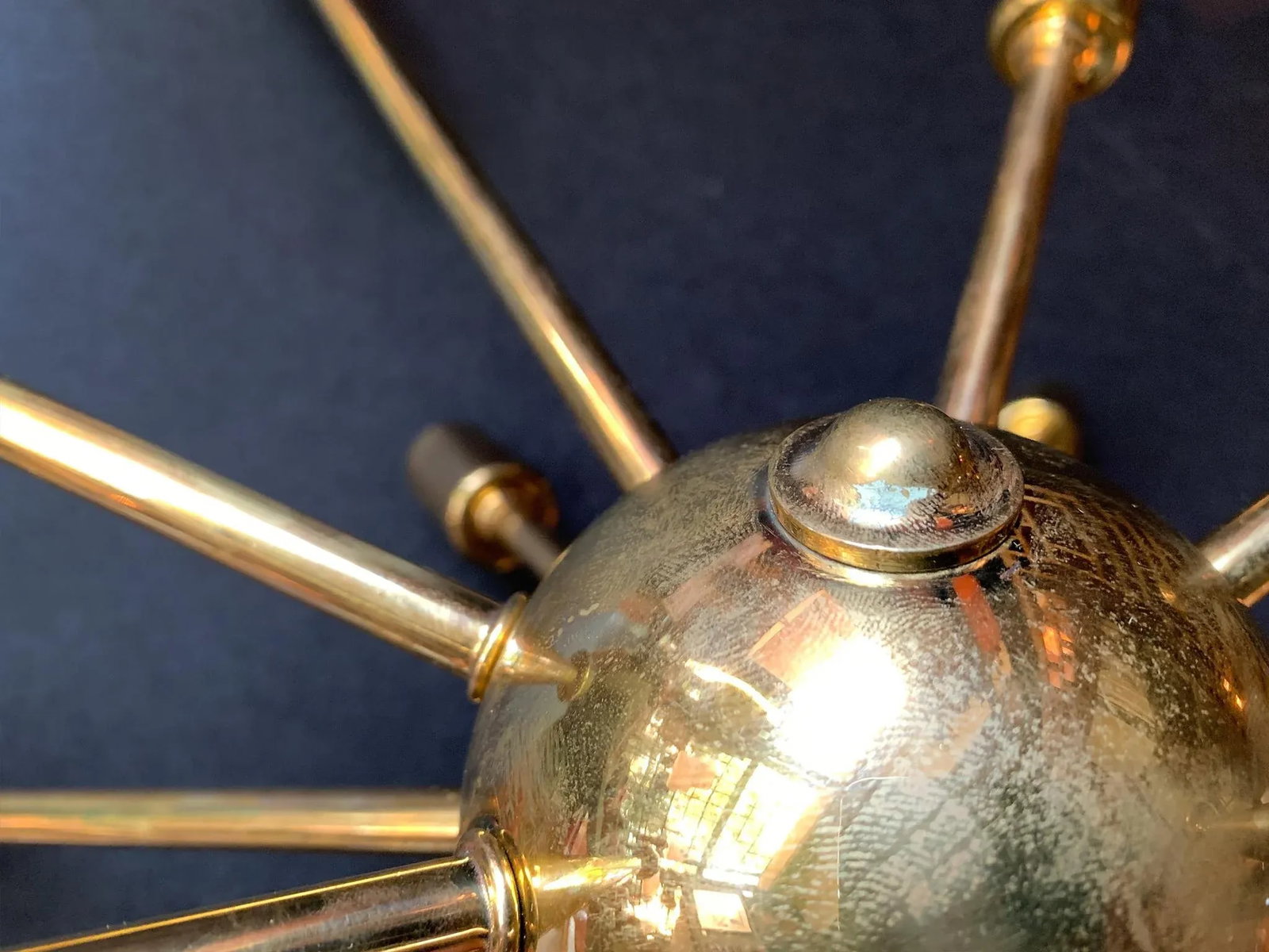 Midcentury Brass Sputnik Chandelier - 12