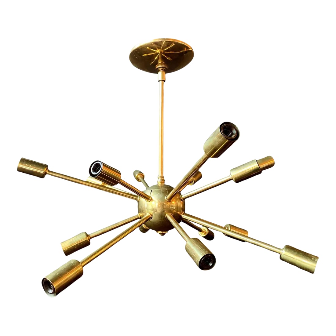 Midcentury Brass Sputnik Chandelier (1 of 13)