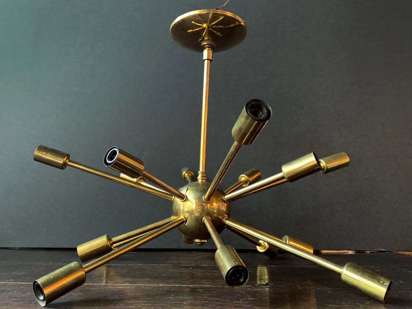 Midcentury Brass Sputnik Chandelier - 3