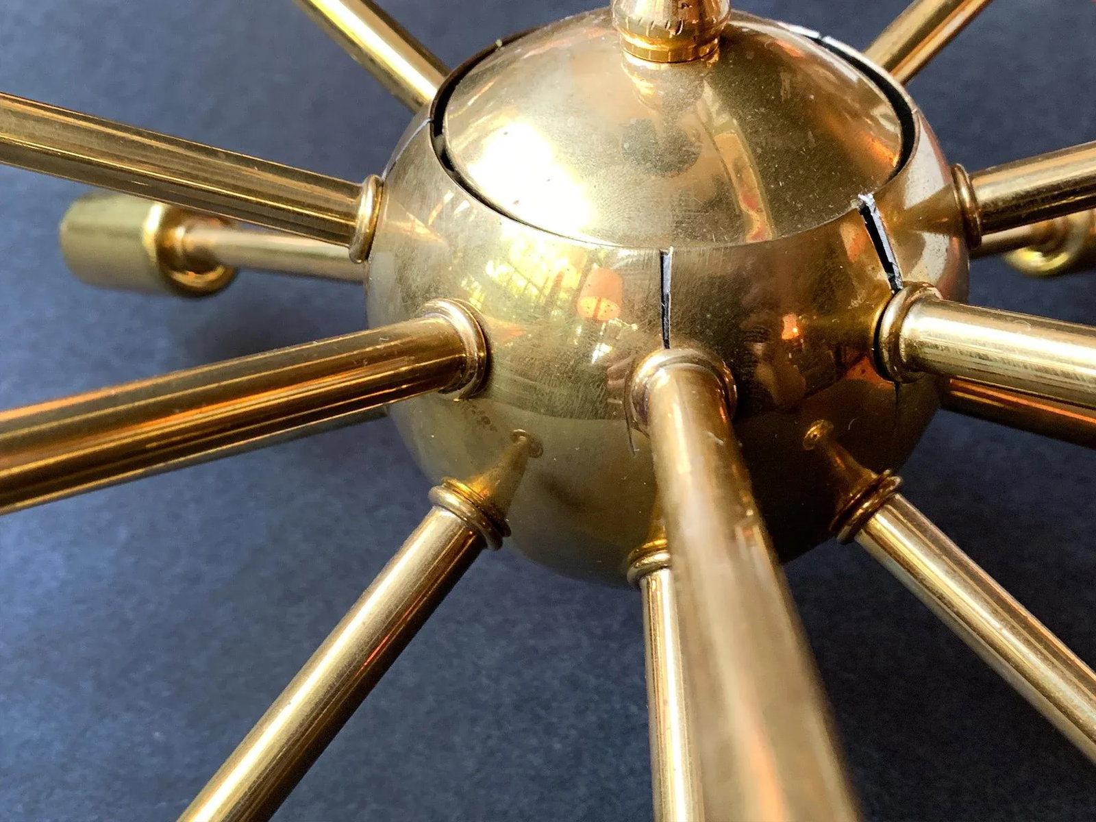 Midcentury Brass Sputnik Chandelier - 7