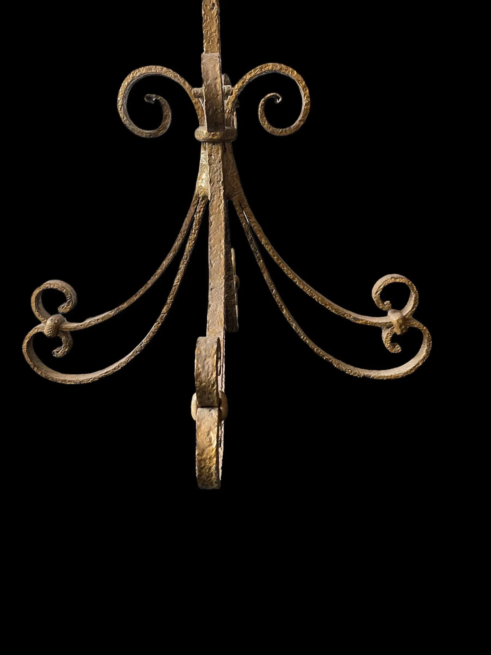 Antique Neo Classical Gold Gilt Wrought Iron Floor Candelabras- a Pair - 4