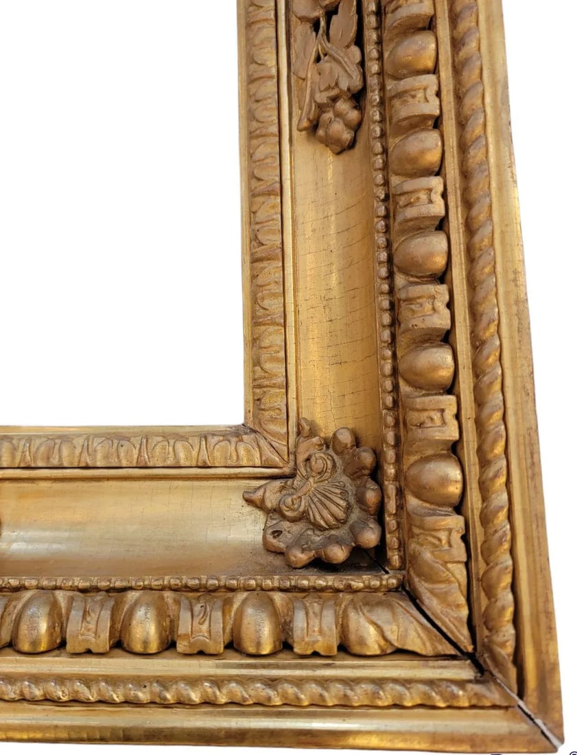 Antique Russian 24k Plt Wooden Frame - 2