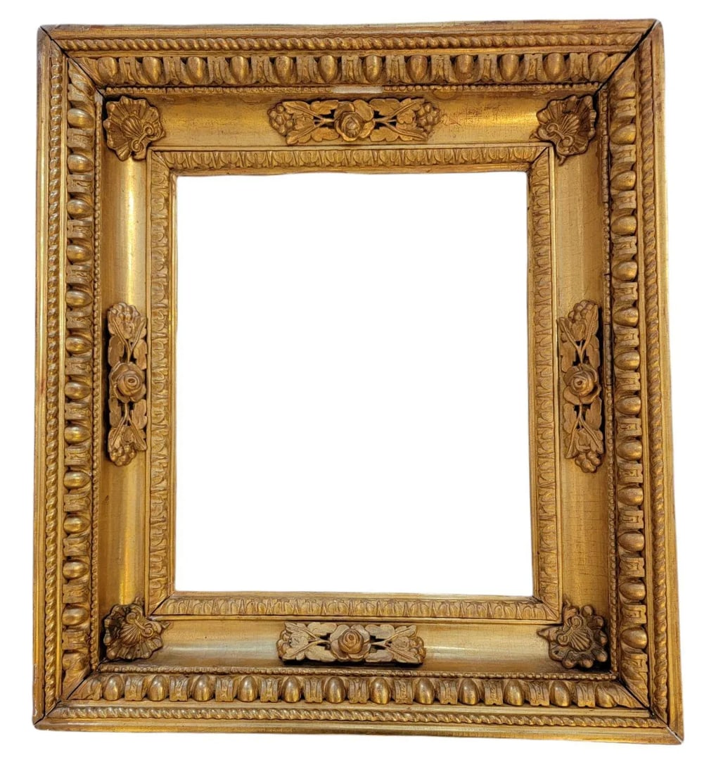 Antique Russian 24k Plt Wooden Frame - 6