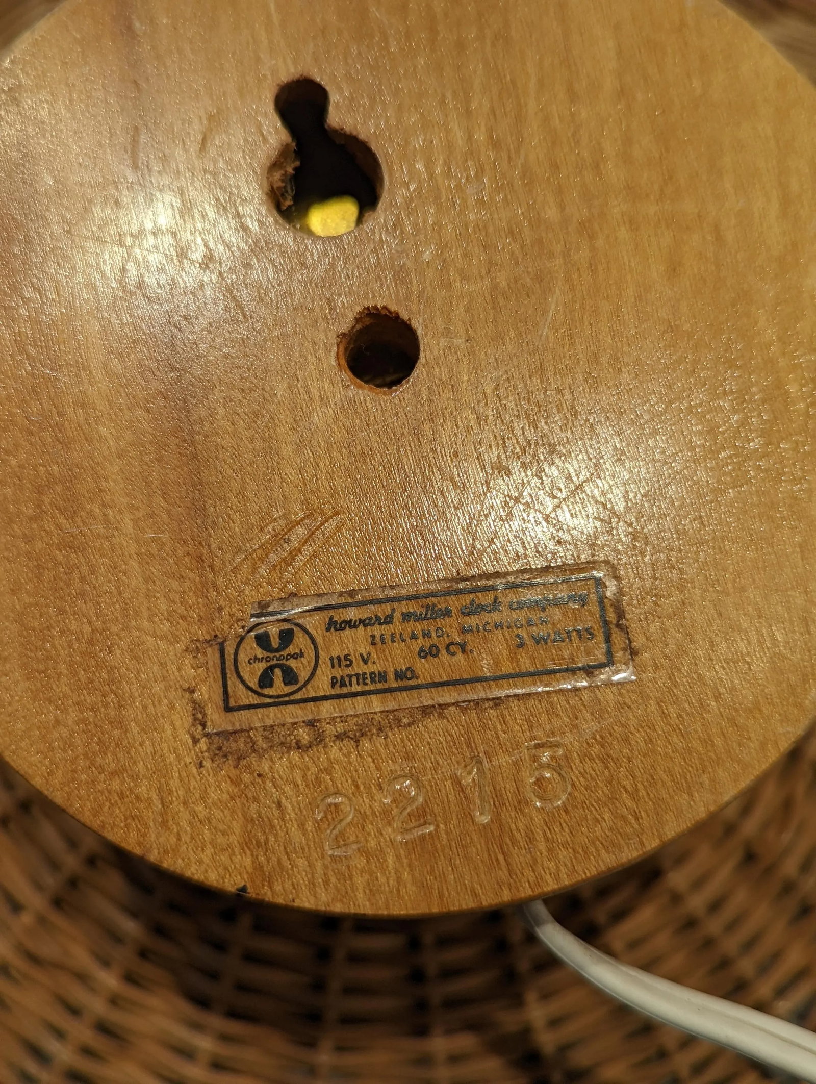George Nelson Rattan Clock - Mid-Century Modern Design | Vintage Wall Clock - 2