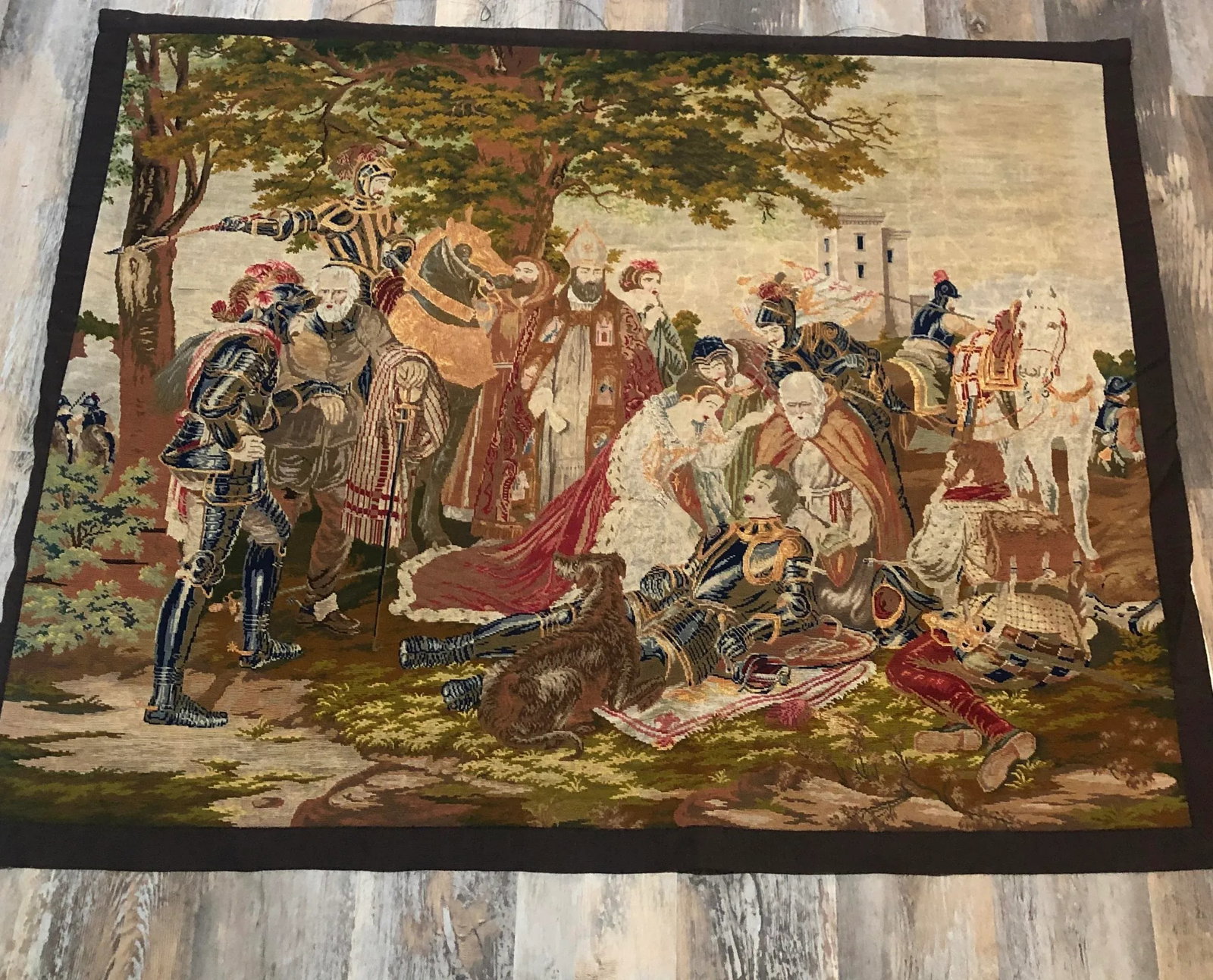Late 19th Century Needlepoint Tapestry of Scotland Mourning - 2
