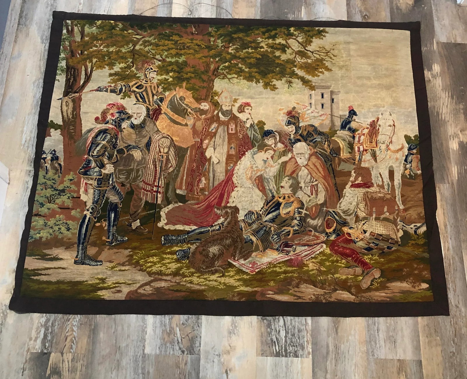 Late 19th Century Needlepoint Tapestry of Scotland Mourning - 3